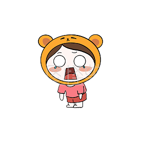 图怪兽原创表情包可爱熊头套吃惊