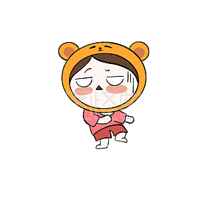图怪兽原创表情包可爱熊头套晕无语