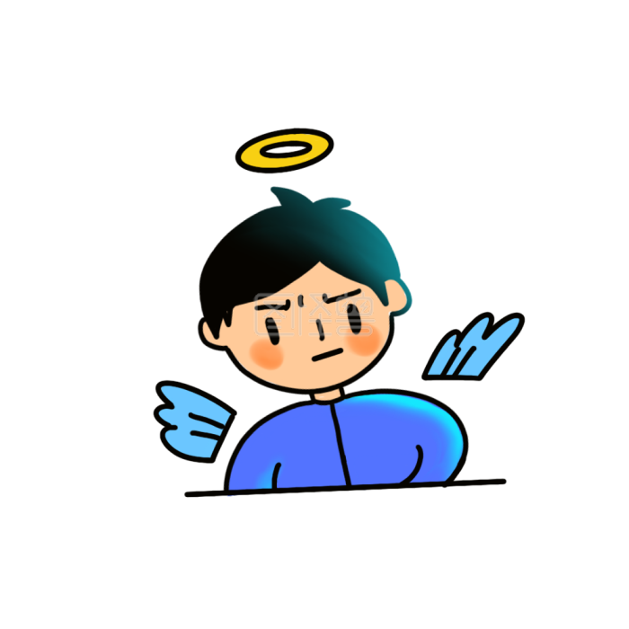 卡通人物灵魂拷问任务完成了吗表情包插画元素在线背景图片设计制作