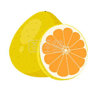 图怪兽原创元素卡通柚子水果插画元素