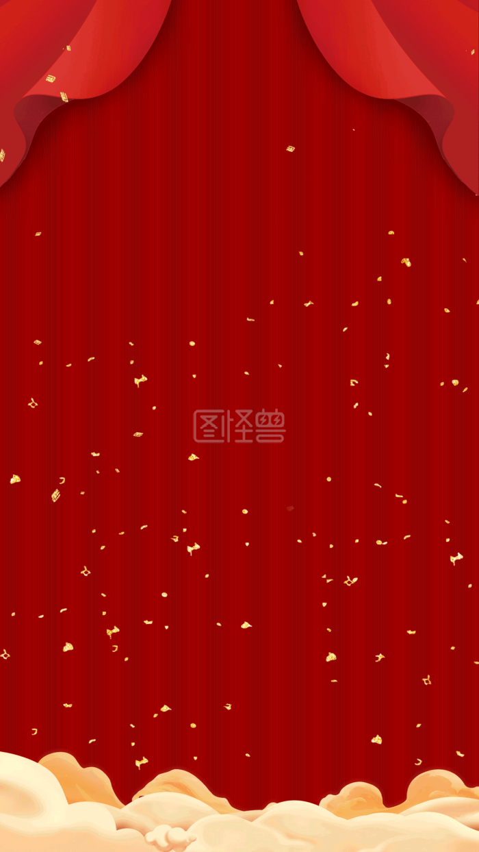 图怪兽原创元素红色国庆节风格主题海报背景