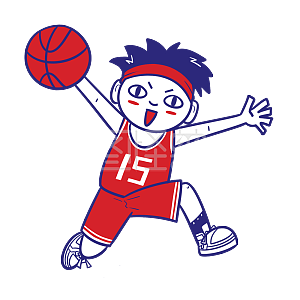 图怪兽原创元素卡通篮球少年