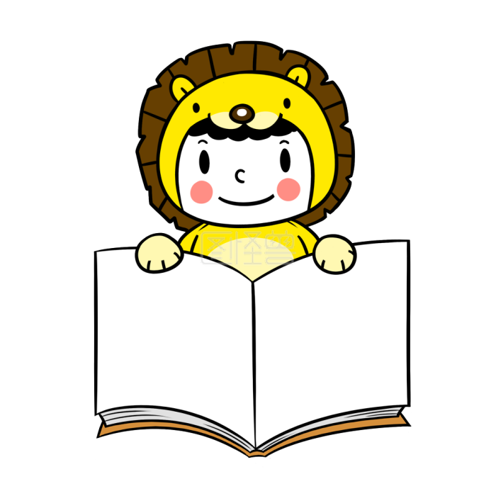 图怪兽原创元素举牌小人卡通狮子服装儿童