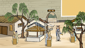 图怪兽原创元素中国风进京赶考