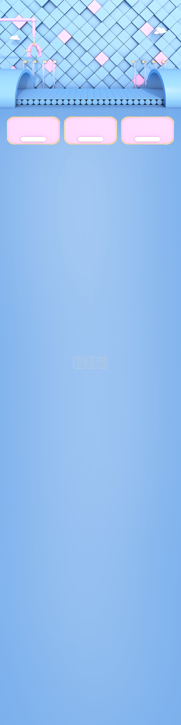 图怪兽原创元素c4d立体蓝色简约电商首页详情页-背景素材图片-图怪兽