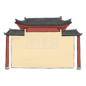 卡通人物中国风古代人物兔子手绘插画素材背景素材图片 图怪兽