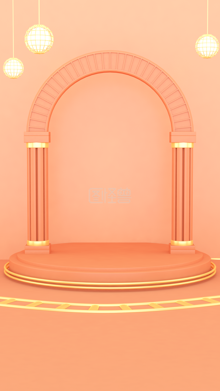设计制作,点击"编辑"按钮,可对图怪兽原创元素c4d立体橙色简约背景