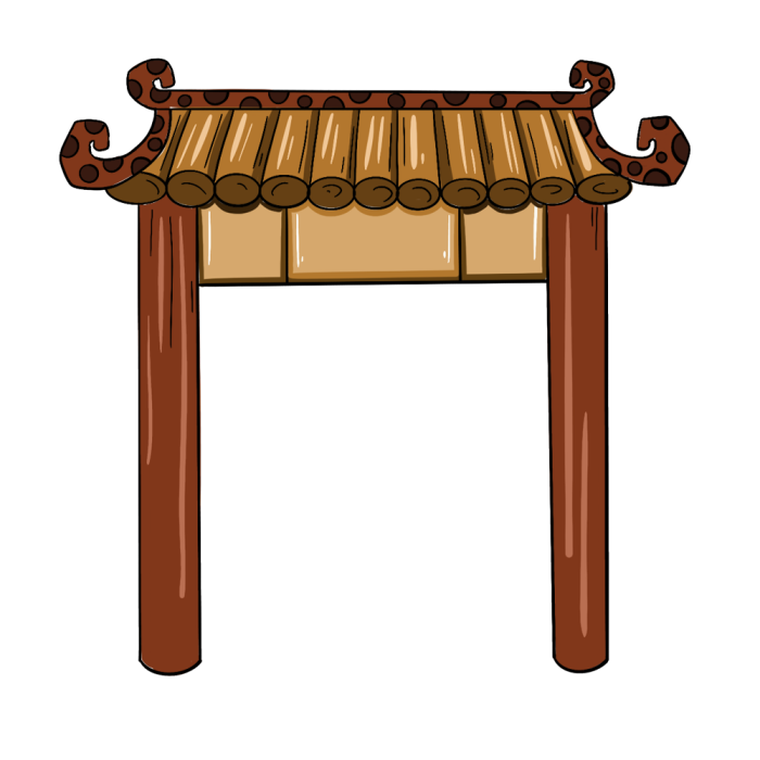 图怪兽原创元素拱门手绘波点卡通