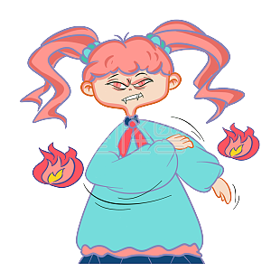 图怪兽原创元素万圣节怒气冲天卡通吸血鬼表情包