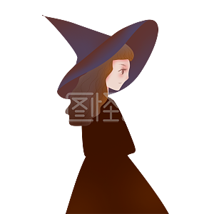 图怪兽原创元素万圣节小女巫侧面