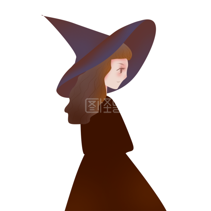 图怪兽原创元素万圣节小女巫侧面