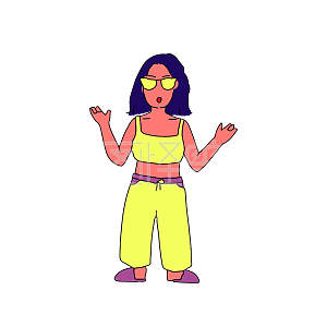 图怪兽原创元素波普风酷女孩表情包