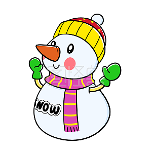 图怪兽原创元素卡通可爱雪人宝贝