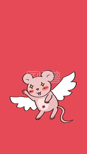图怪兽原创元素鼠年飞天可爱小老鼠卡通插画