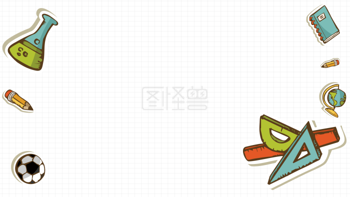 图怪兽原创元素扁平风简约文具用品插画背景