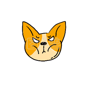 图怪兽原创元素卡通风柯基狗表情包愤怒插画元素