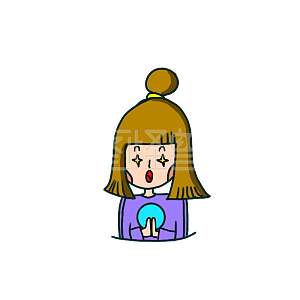 图怪兽原创元素卡通风女孩表情包羡慕插画元素