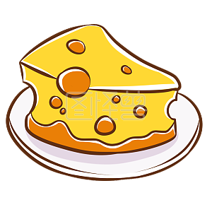 图怪兽原创元素  卡通  感恩节 奶酪