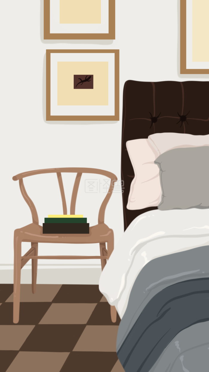 图怪兽原创元素装饰小元素插画元素家居场景插画-背景素材图片-图怪兽