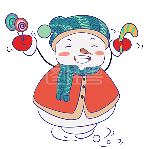 图怪兽原创元素超级开心卡通雪人表情包