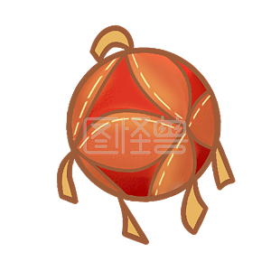 图怪兽原创元素卡通手绘中式红色绣球元素