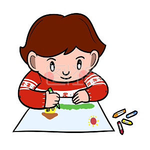 图怪兽原创动画元素卡通小朋友画画