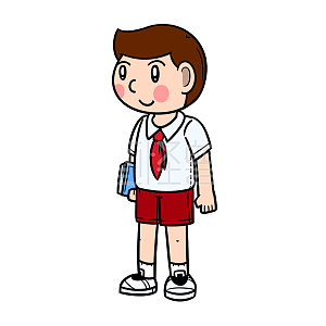 图怪兽原创动画元素卡通红领巾校服学生