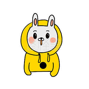 图怪兽原创元素卡通风兔兔表情包可爱插画元素