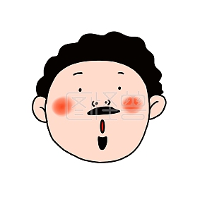图怪兽原创元素卡通风搞怪男人表情包傻眼插画元素