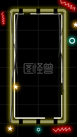 图怪兽原创元素简约灯管黑色星期五插画元素