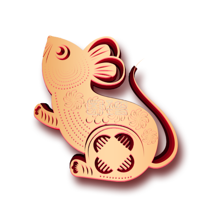 图怪兽原创元素中国剪纸风鼠年装饰