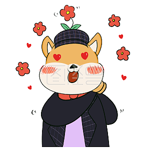 图怪兽原创元素心花怒放卡通表情包