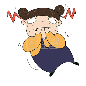 图怪兽原创元素紧张到吃手手卡通表情包
