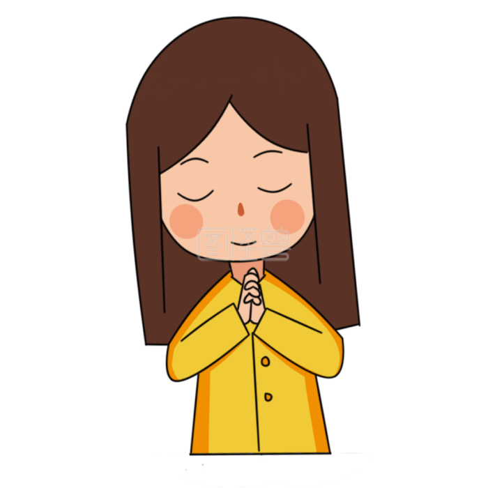 图怪兽原创元素感恩节十指相扣心怀感恩的女生卡通元素