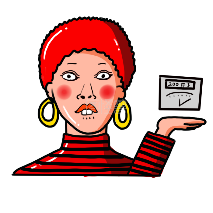 图怪兽原创元素卡通风红头发女孩表情包胖死了插画元素