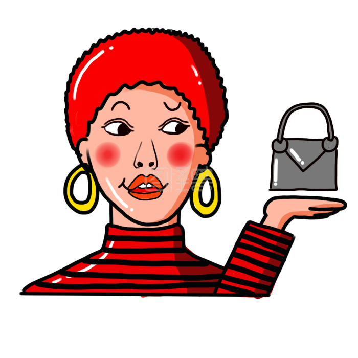 图怪兽原创元素卡通风红头发女孩表情包小贵插画元素