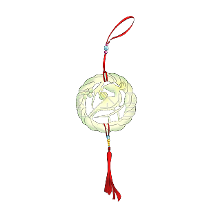 图怪兽原创元素手绘古风元素玉佩插画元素