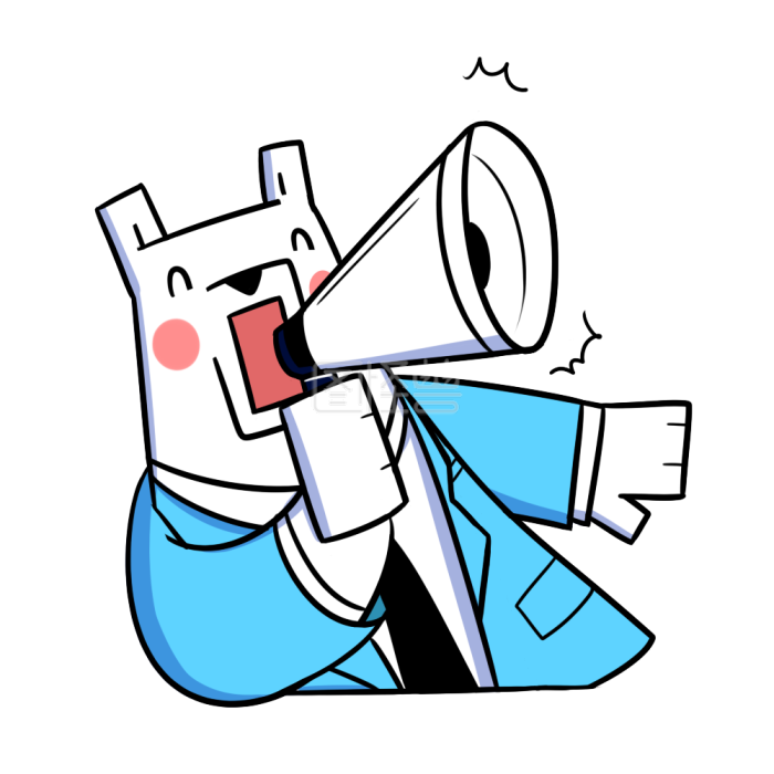 图怪兽原创元素卡通白熊和大喇叭