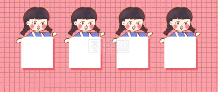 图怪兽原创背景卡通趣味女孩可爱治愈公众号封面-背景素材图片-图怪兽