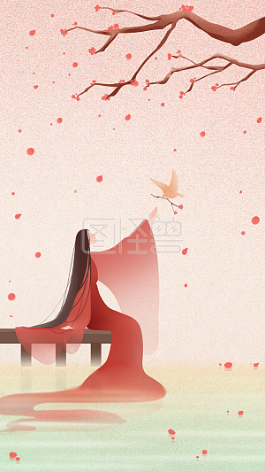 古风女子背景图片-古风女子素材设计-图怪兽