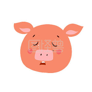 图怪兽原创元素手绘卡通可爱表情包猪头哭泣插画元素