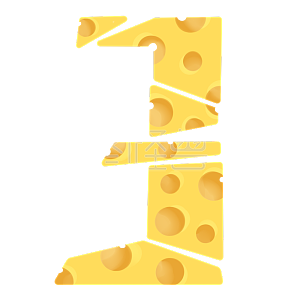 图怪兽原创元素艺术字奶酪数字3