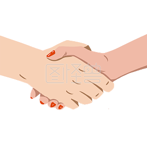 图怪兽原创元素卡通手绘职场握手插画元素