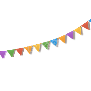 图怪兽原创元素澳门回归20年悬挂起来的五颜六色小彩旗手绘卡通元素