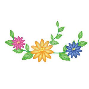 图怪兽原创元素花点缀装饰彩色鲜花
