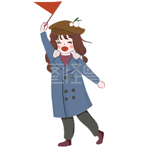 图怪兽原创元素澳门回归20周年拿着小彩旗的小朋友人物手绘元素