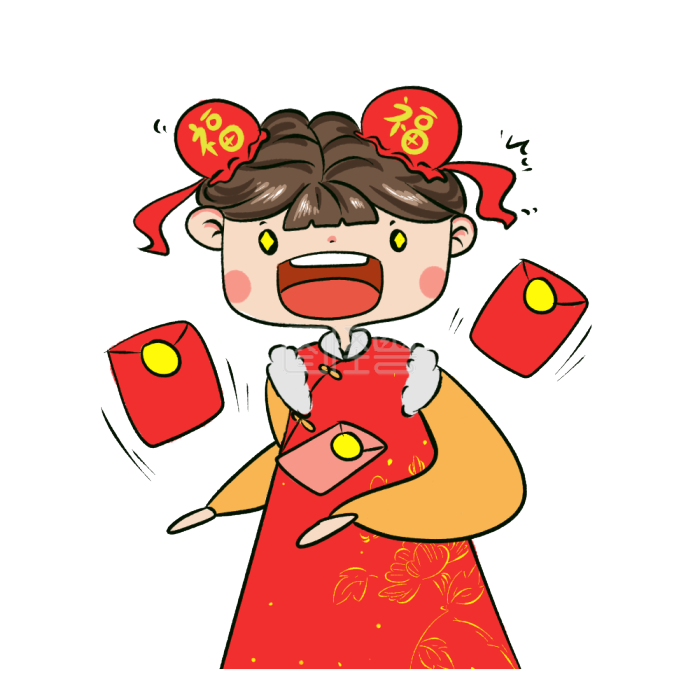 图怪兽原创元素好多红包卡通表情包-背景素材图片-图怪兽