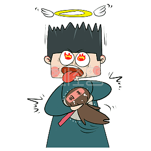 图怪兽原创元素分分钟掐死你卡通表情包