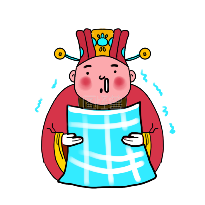 图怪兽原创元素卡通风神仙老头表情包过年凡间好冷插画元素