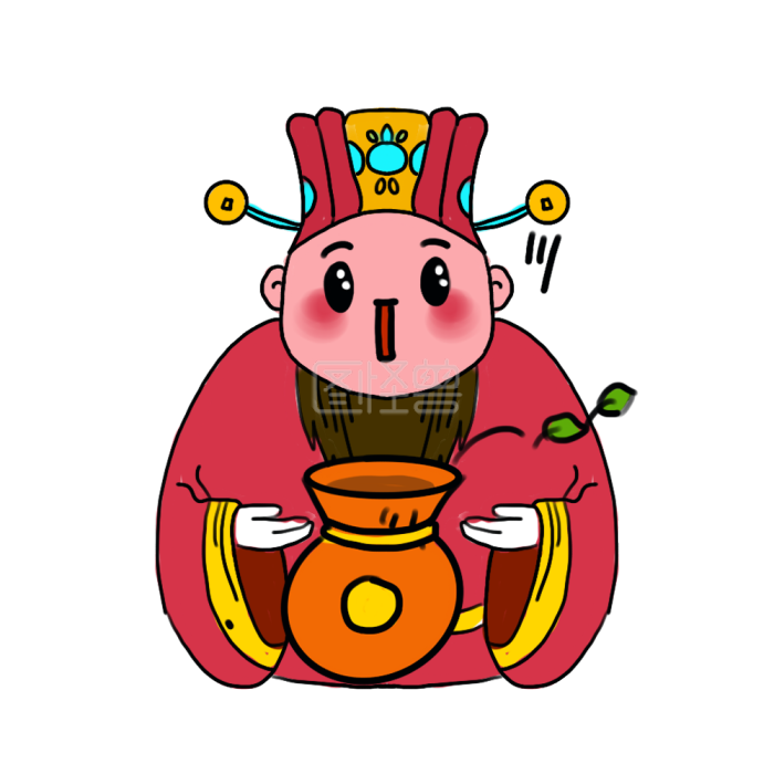 图怪兽原创元素卡通风神仙老头表情包过年穷插画元素